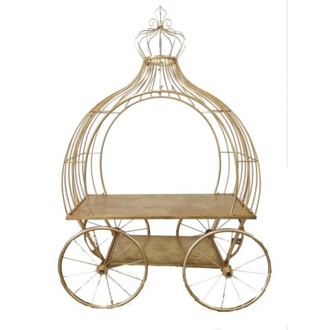 CARROZZA CON PIANO ORO 158X75X